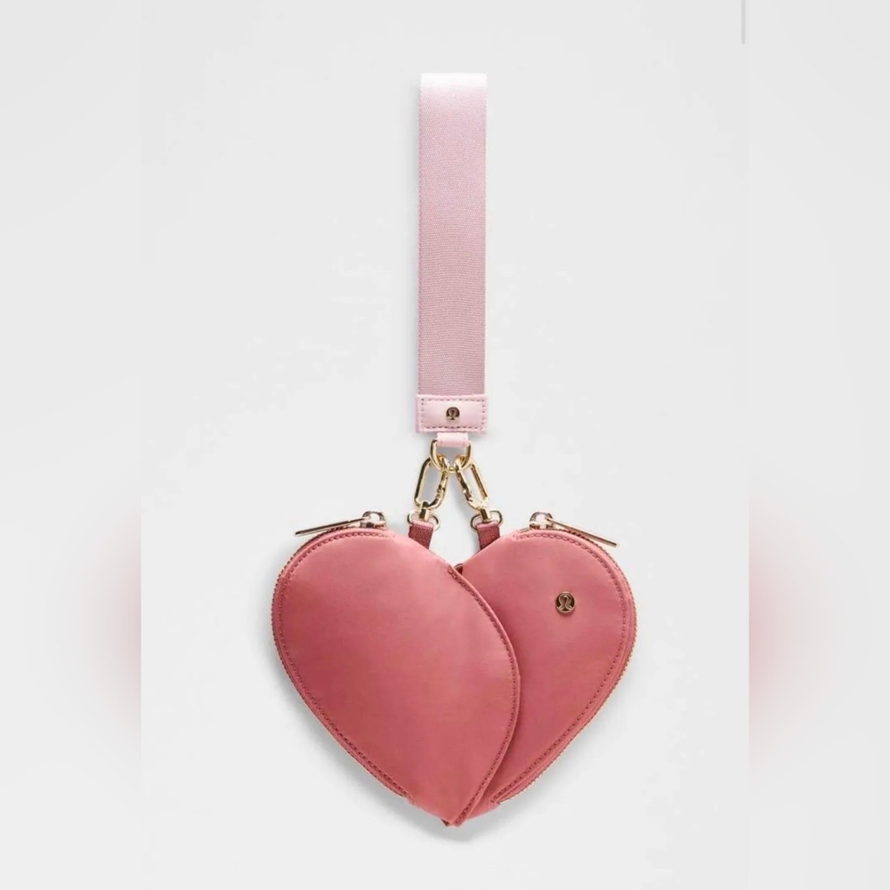 Lululemon Dual Pouch Heart Wristlet - Spiced Chai/Pink Haze SOLD OUT
